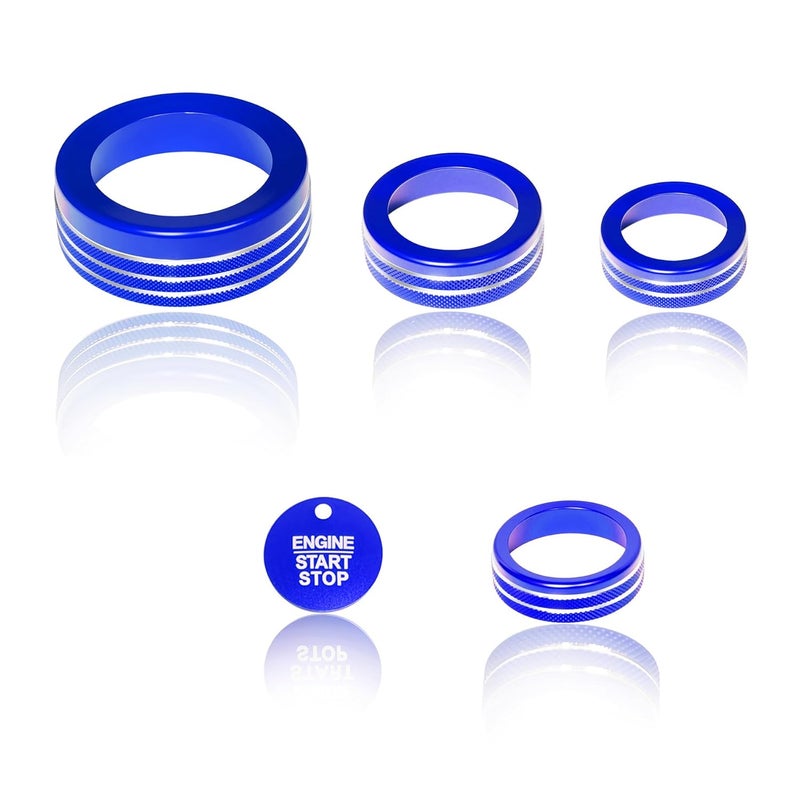 BORUIEN for 2025 Ford Bronco Sport (NOT FIT Bronco) Accessories Interior Center Consoles AC Headlight Volume 4WD Wheel Drive Gear Shift Switch Knob Cover Aluminum Alloy 5Pcs (Blue, 2025+ Bronco Sport) - Image 1